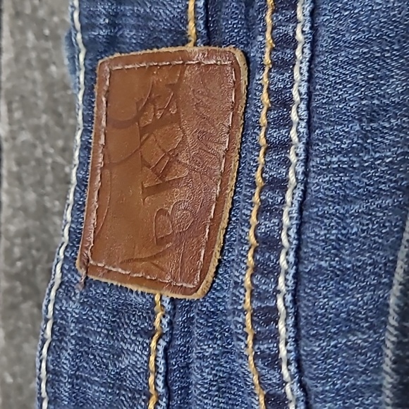 BKE STARLITE EMBROIDERED DISTRESSED FLARE-LEG DENIM JEAN - Picture 4 of 14